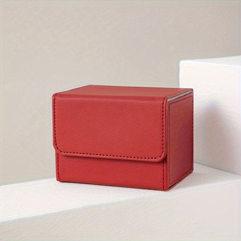 100+Capacity Premium PU Leather Card Deck Box - Magnetic Closure, Rectangle Shape, Durable Storage for MTG TCG and Trading Cards