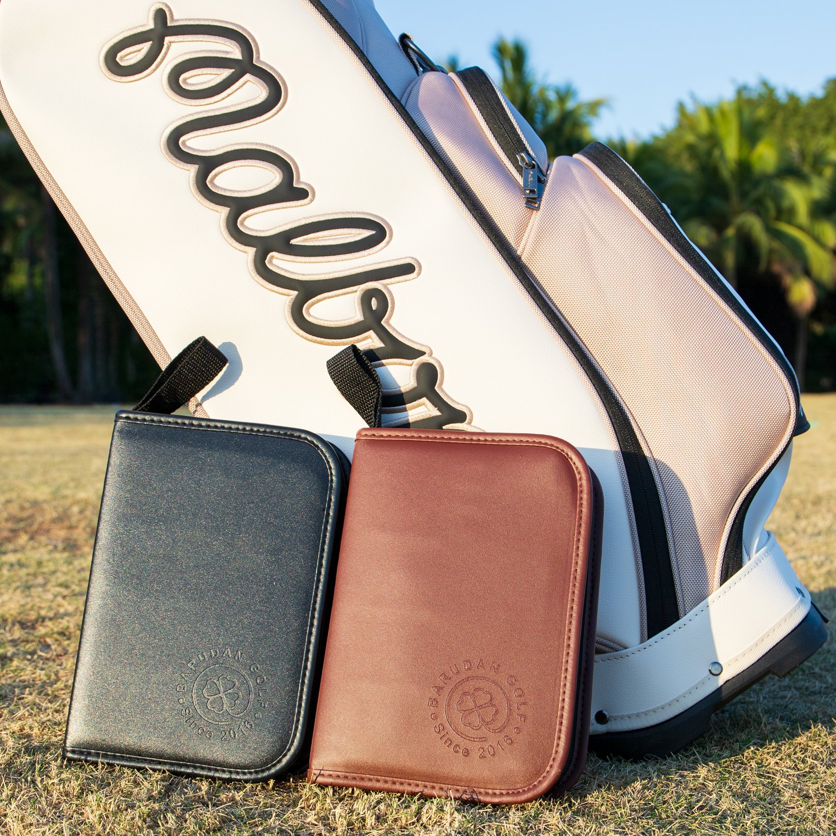 OEM Custom Leather Golf Tee, Ball Marker, Divot Tool Holder Golf Accessories Bag Golf Gift Set Case
