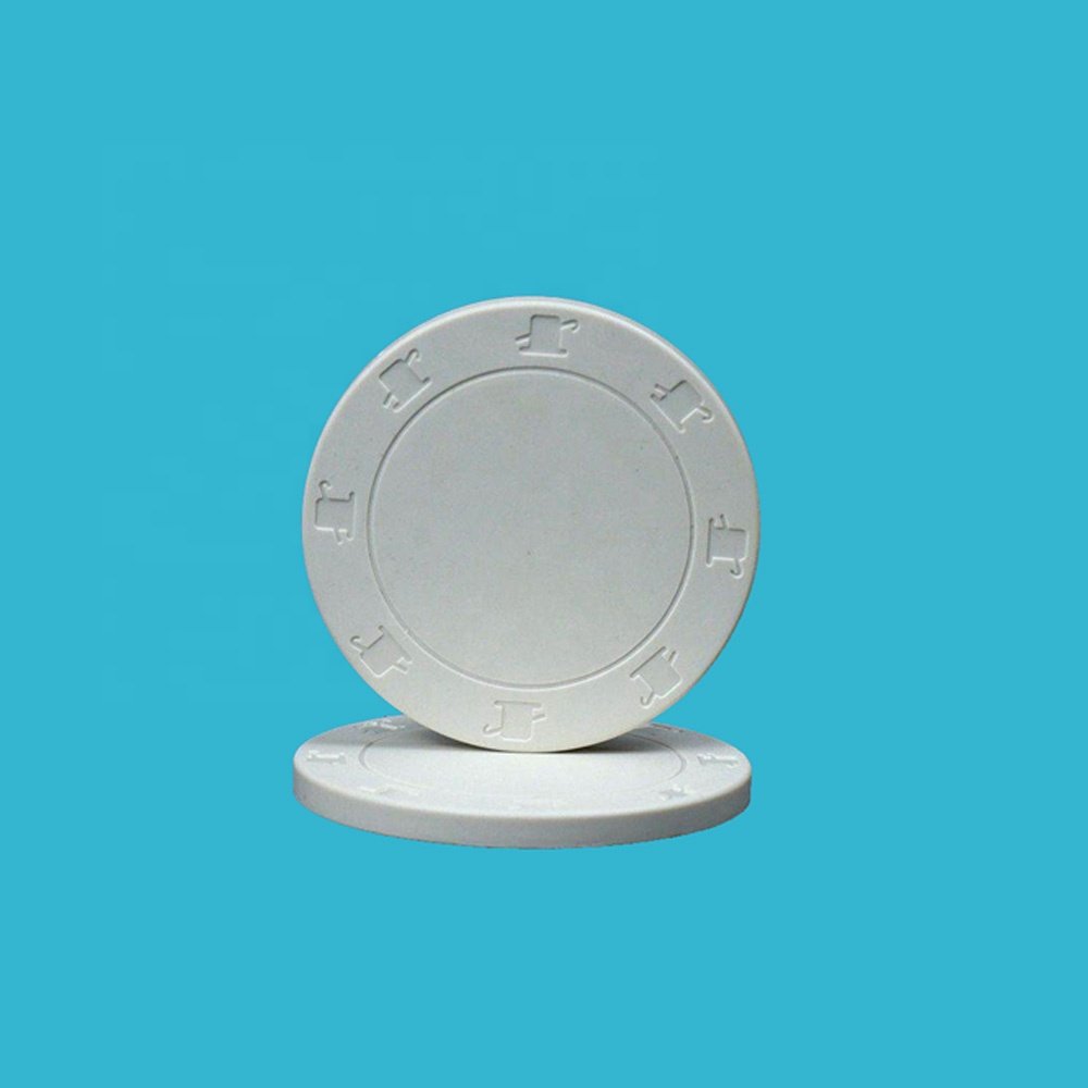 10g Ept directly Printing White Ceramic Custom Poker Chips Blank top hat and cane mold engraved without labels insert