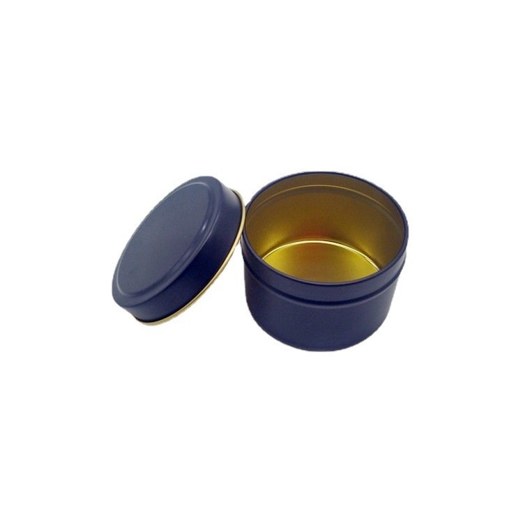 Custom small round tinplate round pot DIV candle pot flower tea candy gold packaging iron jewelry box aromatre storage tin box