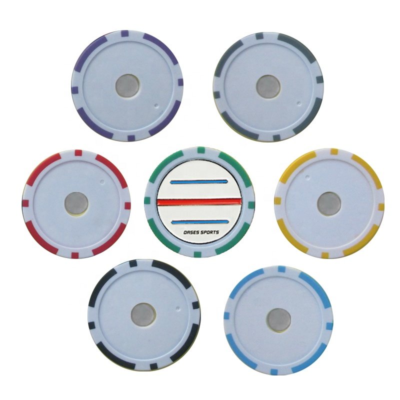 Custom Logo Printing ABS Plastic Poker Chip Golf Ball Marker