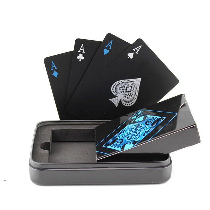 Wholesale Plastic Black Playing Card Hot Selling Print Poker Chip Set Custom Logo PVC Poker