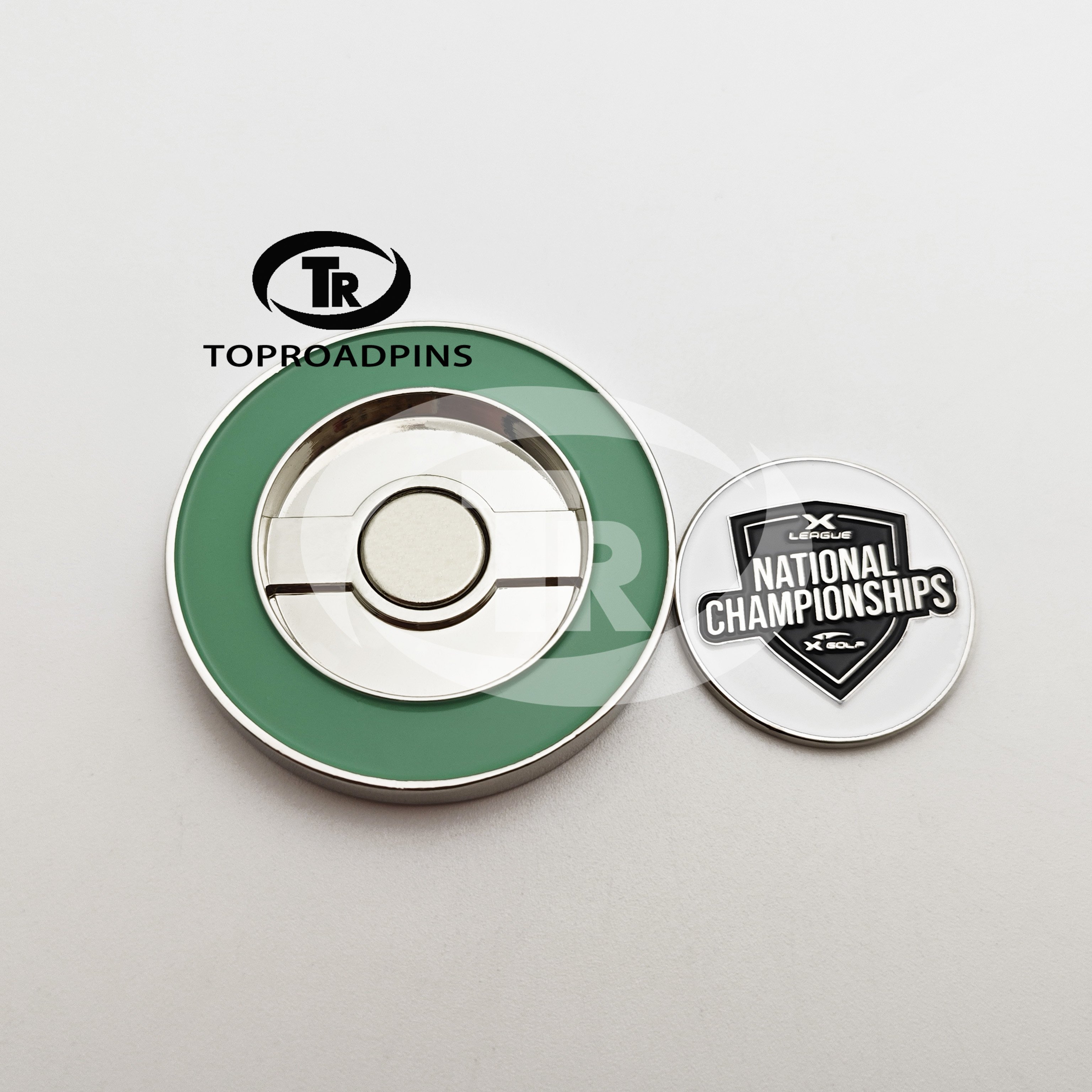 New Arrival Free Design Die Cutting Printing Promotional Wholesale Golf Ball Marker Poker Chip Style