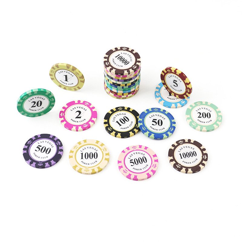Custom printing 14g with sticker clay poker chips casino chip stock factory