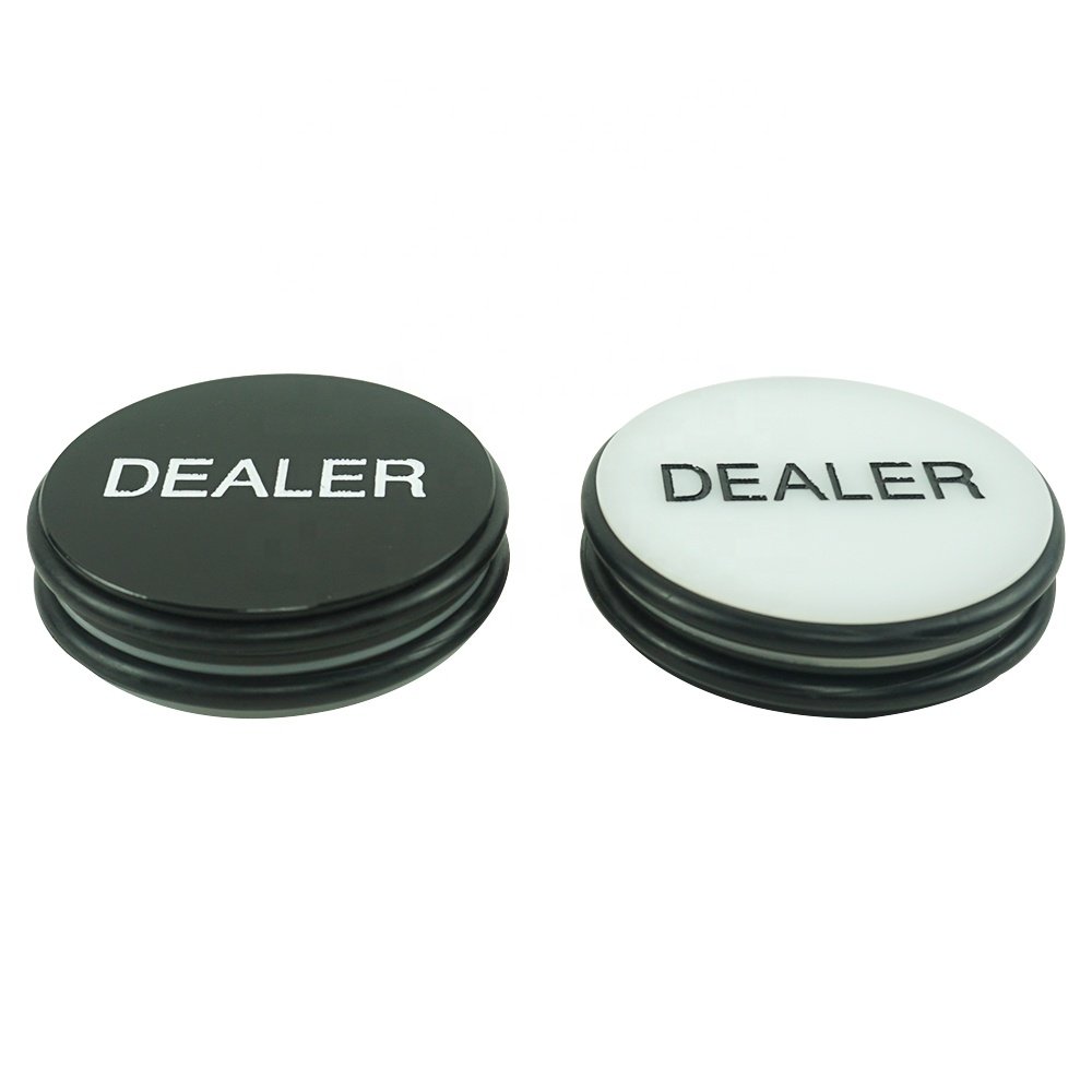 Acrylic 75mm Custom Black and White Poker Dealer Button Casino Hold'em Pressing Poker Cards Guard Poker Chips