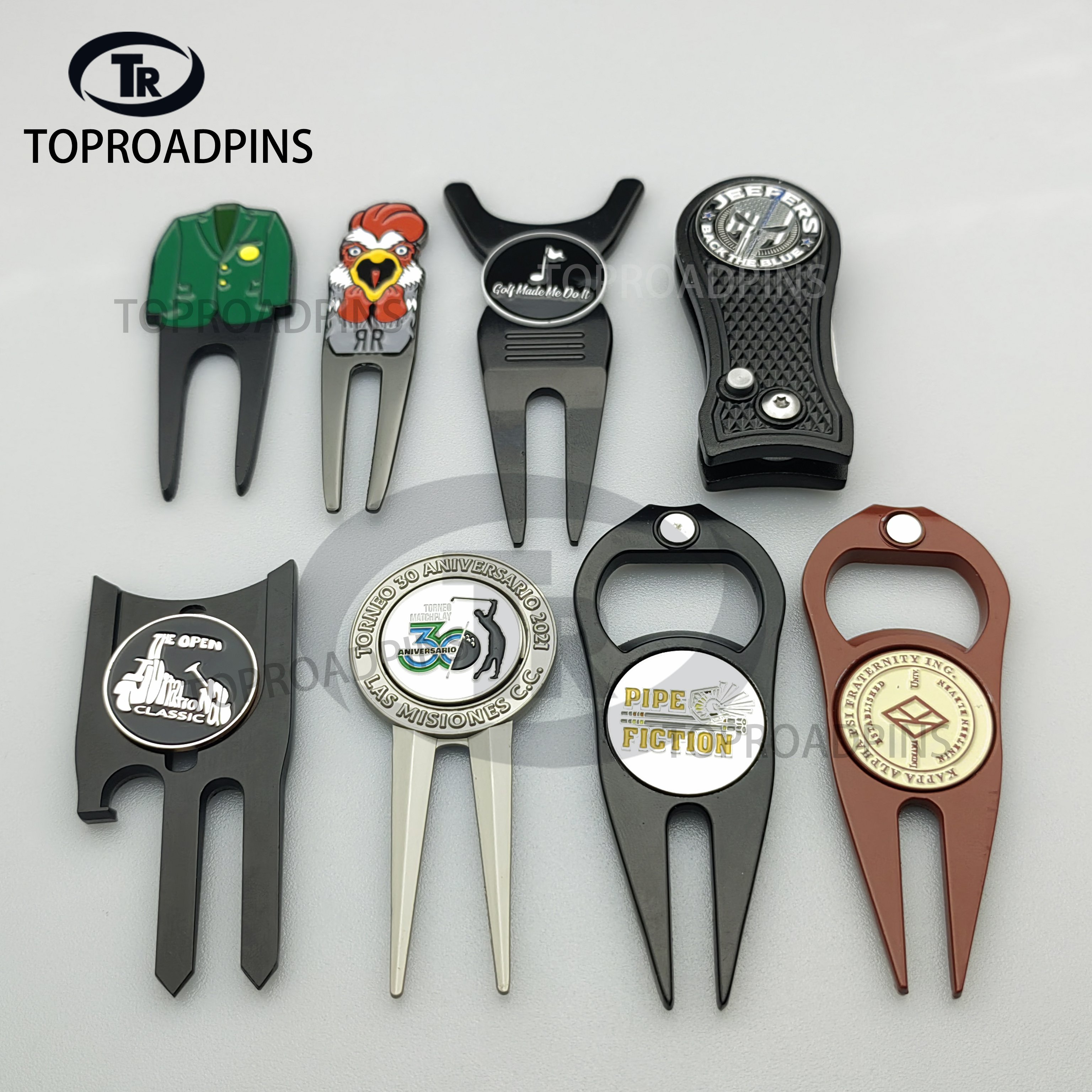 Promotional Custom Golf Club Magnet Golf Level Ball Marker Golf Green reader Divot Repair Tool With Marker