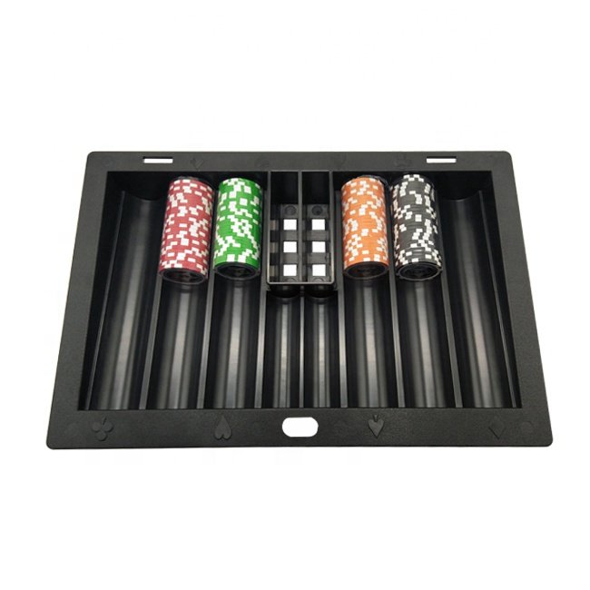 High Quality 350pcs Plastic Black Poker Chip Tray Factory For Casino Game Poker SetWholesale
