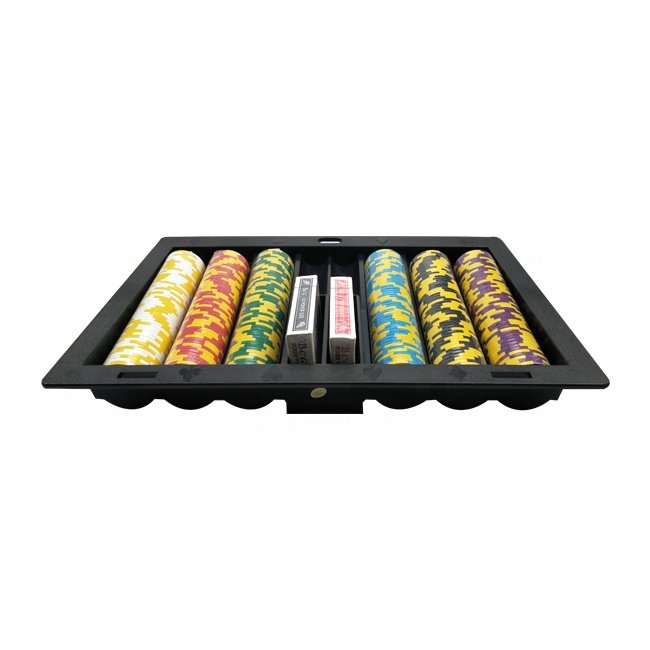 High Quality 350pcs Plastic Black Poker Chip Tray Factory For Casino Game Poker SetWholesale