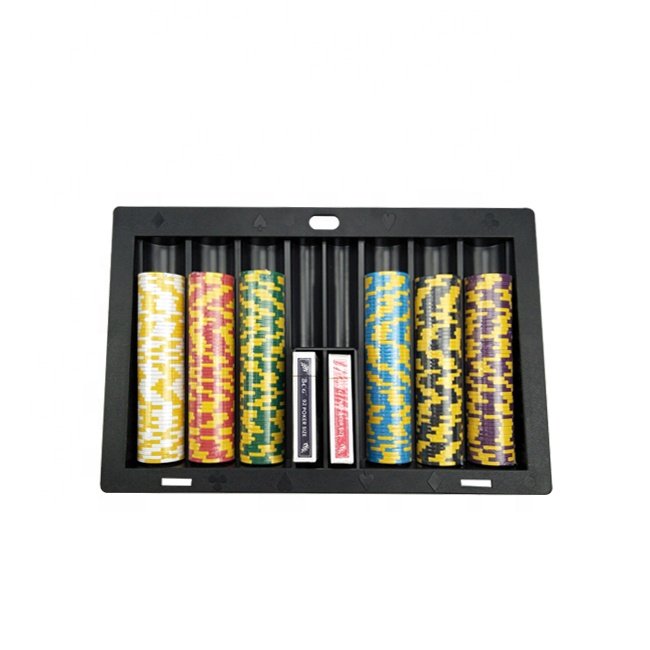 High Quality 350pcs Plastic Black Poker Chip Tray Factory For Casino Game Poker SetWholesale
