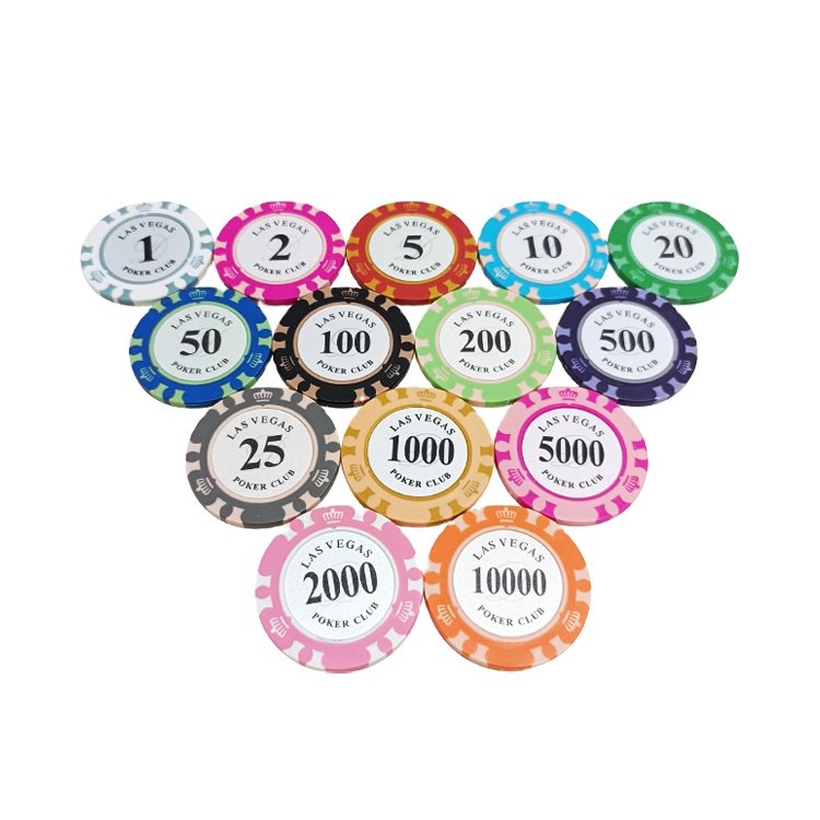 Casino Clay Chips Poker Set Crown LAS VEGAS Chip Set Crown National Set Ceramic Poker Chips With Aluminum Case