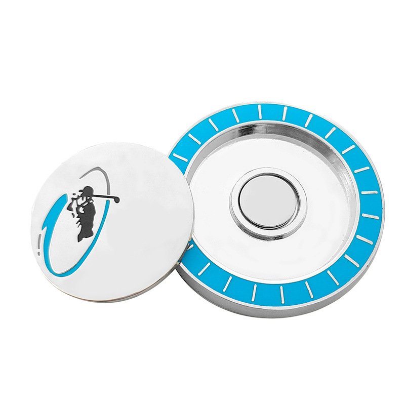 Custom logo design hard enamel Golf Chip Ball Markers Poker Chip Size with Pop Out ball marker