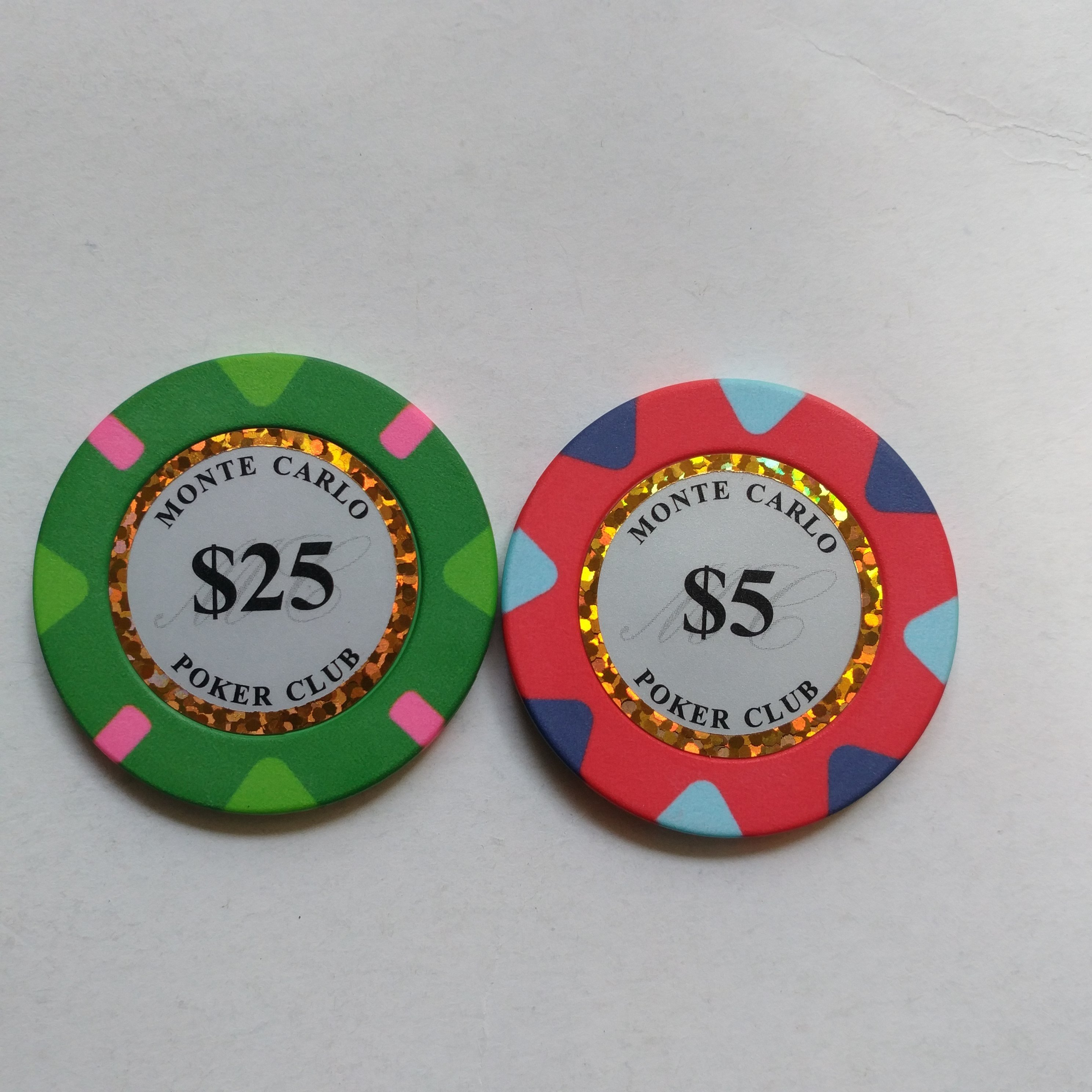 39MM 10g hybrid Ceramic poker chips with stickers inside