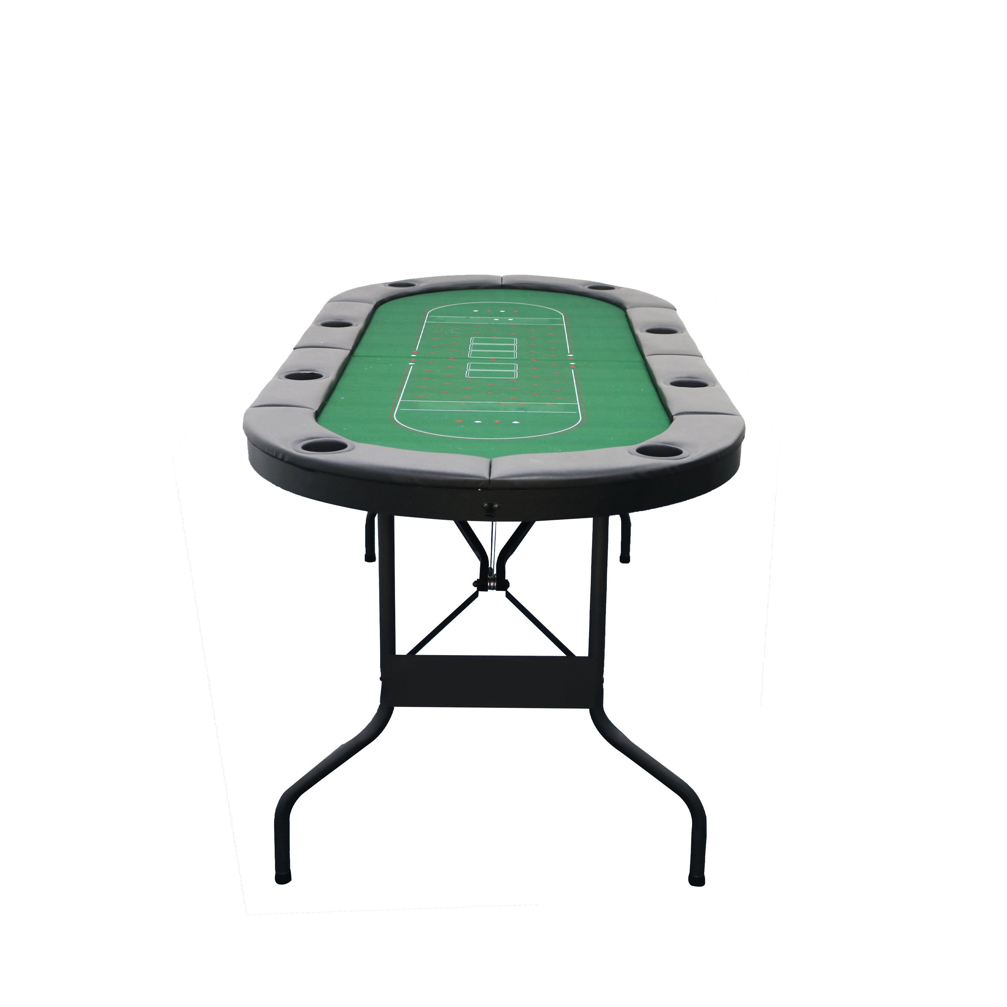 Wholesale 84inch Deluxe 10 Player Casino Poker Table With Folding Steel Leg