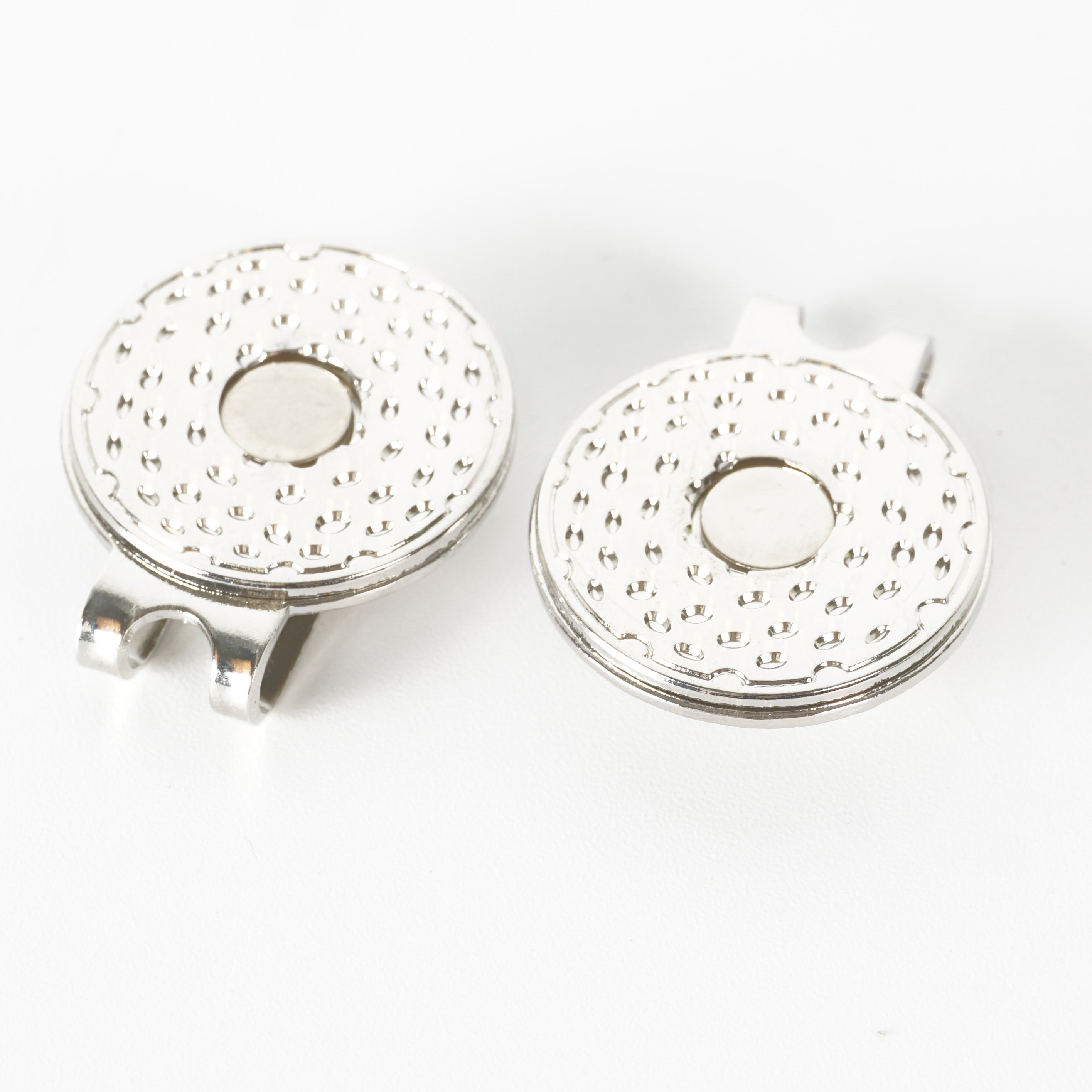 2 Sided Custom Logo Magnetic Poker Chip Sized Golf Ball Marker Stainless Aluminum Metal Spike Golf Ball Markers