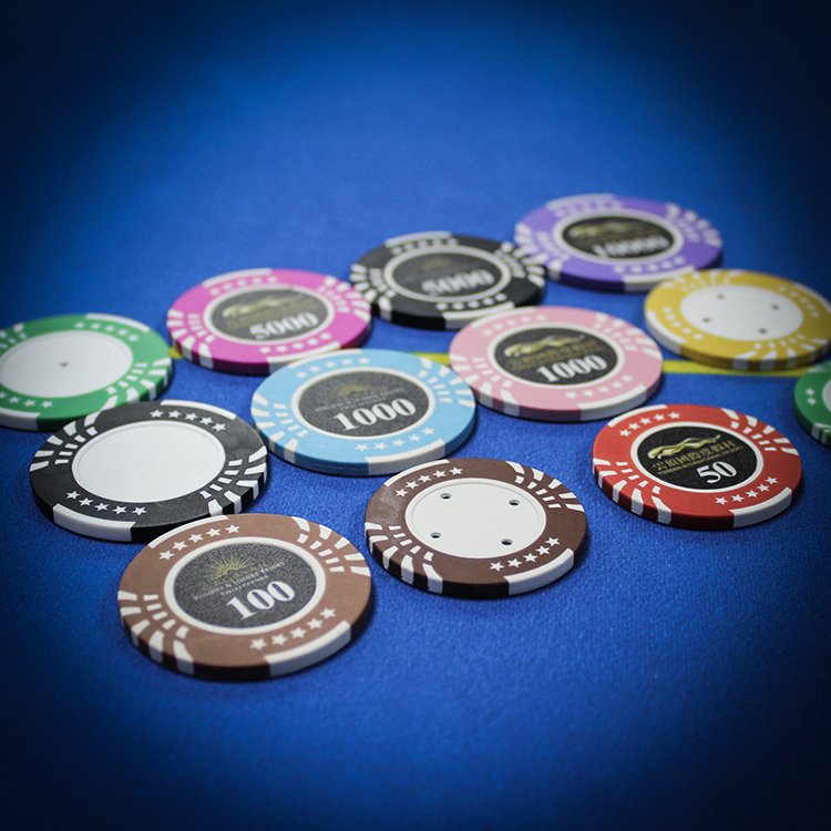 New clay chip spade five star Texas Hold'em chip game token size