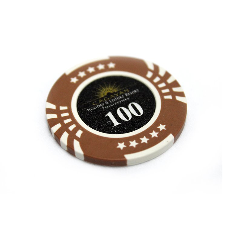 New clay chip spade five star Texas Hold'em chip game token size