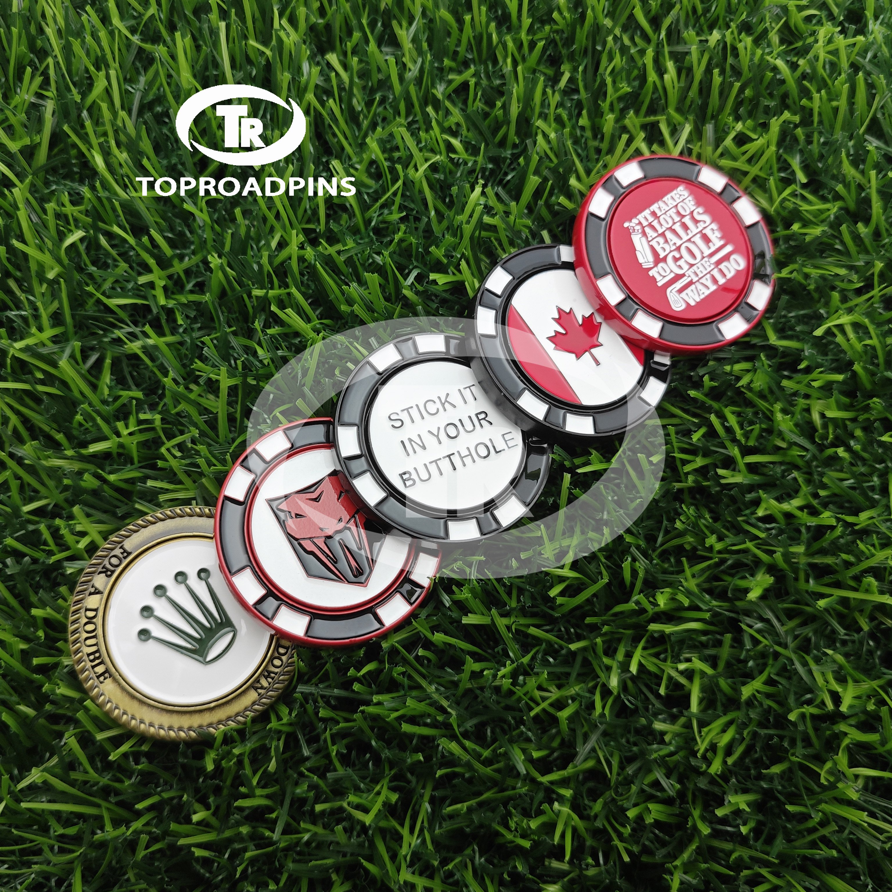 Hot Sales Gold Supplier Promotional Gift Funny Commemorative Plate Magnetic Golf Ball Marker Custom Poker Chips