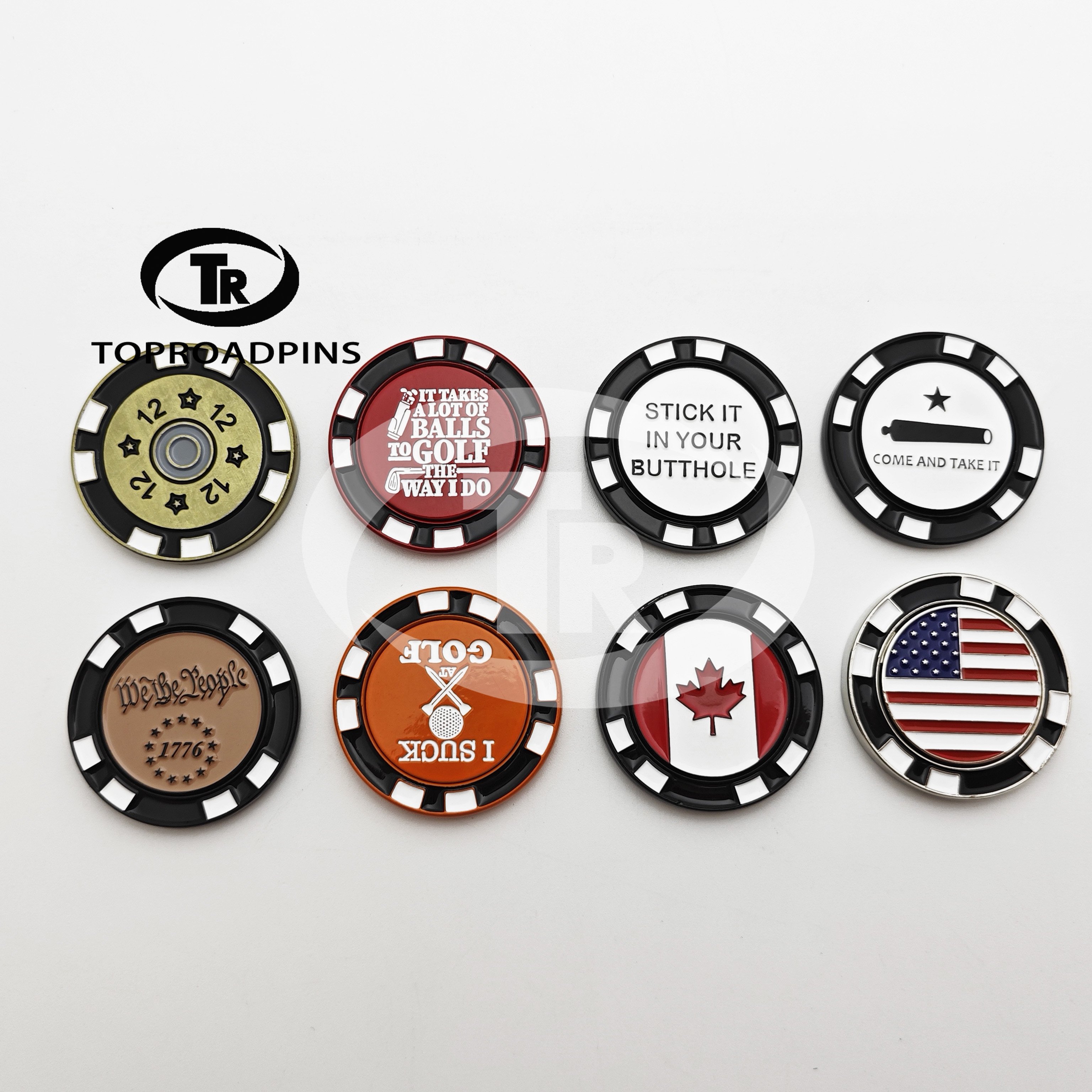 Hot Sales Gold Supplier Promotional Gift Funny Commemorative Plate Magnetic Golf Ball Marker Custom Poker Chips