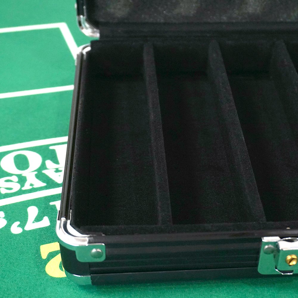 Casino Poker Games Blackjack Texas Hold'em Poker Accessories 500pc Clay Chip Set Black Premium Chip Aluminum Case Set