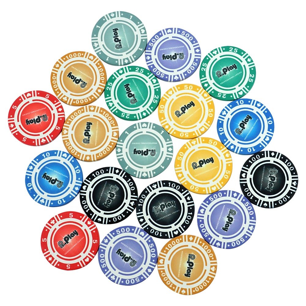 Factory wholesale ceramic poker chips set 39mm 10g ept professional quality chip custom logo hot sale for casino game