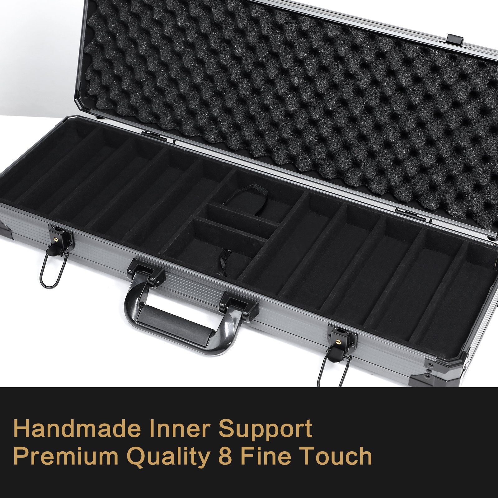 Hot Sale 500 Casino Poker Chips Capacity Aluminum Suitcase Black Jack Pokers Container Case from Supplier