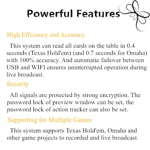 Other Gambling Products--- RFID System Used on Professional Poker Table as Video Poker Machine for Poker Mtach Live Broadcast