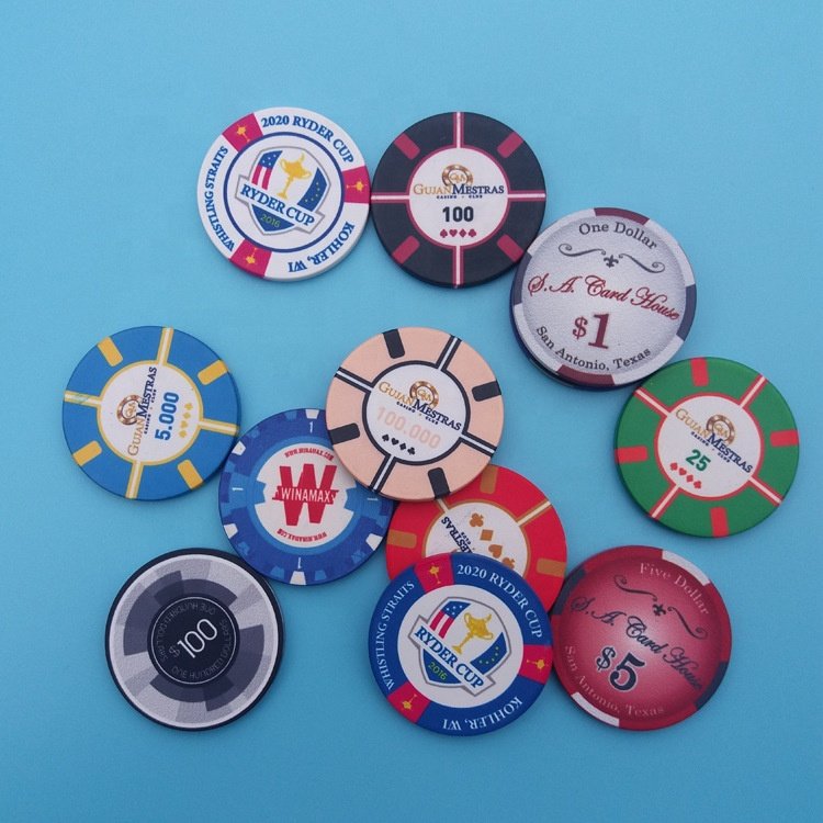 factory custom 40mm 43mm ceramic poker chip casino club event gambling poker chips