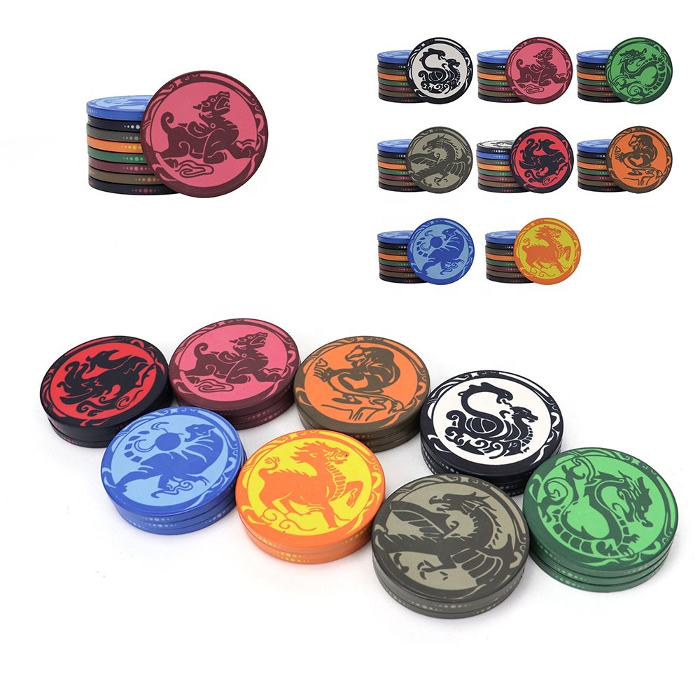 Factory supply 14g ceramic tokens poker chips wsop 46mm Dragon design custom logo no moq for casino gambling game