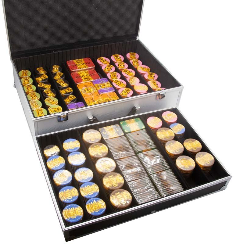 Premium poker chip set Round 45mm 50mm chip French Three-Tier Fantasy Colorful Casino Chips Set