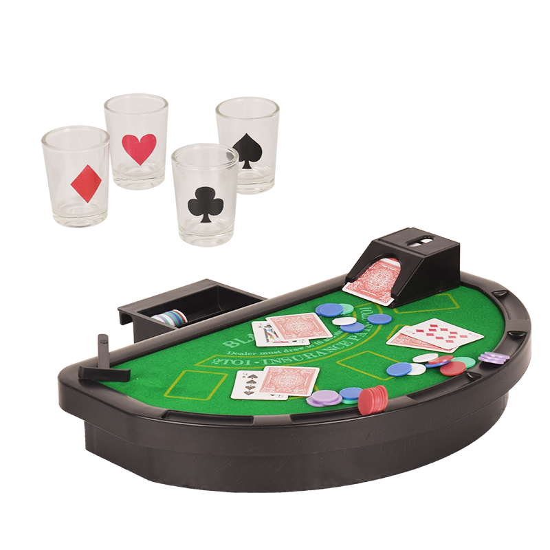 Mini poker table drinking game for four people with poker chips,black jack drinking game