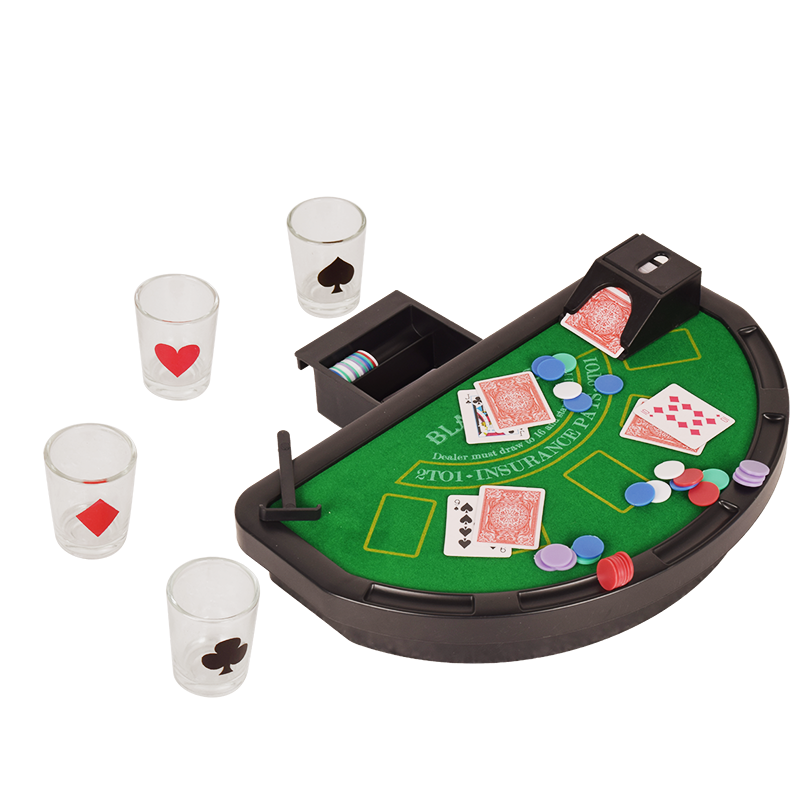 Mini poker table drinking game for four people with poker chips,black jack drinking game