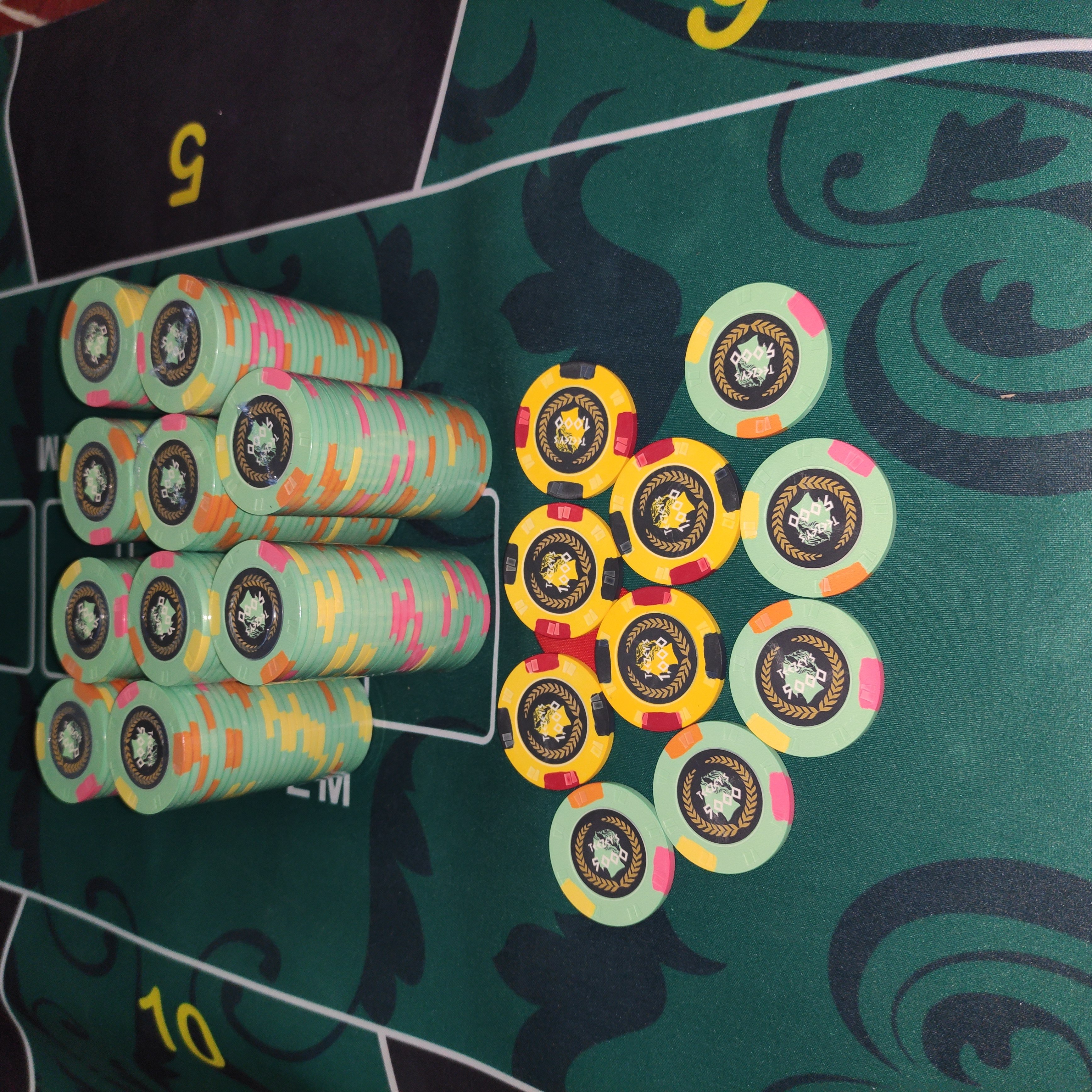 43MM Cards mould ceramic poker chip custom made your design on bothside