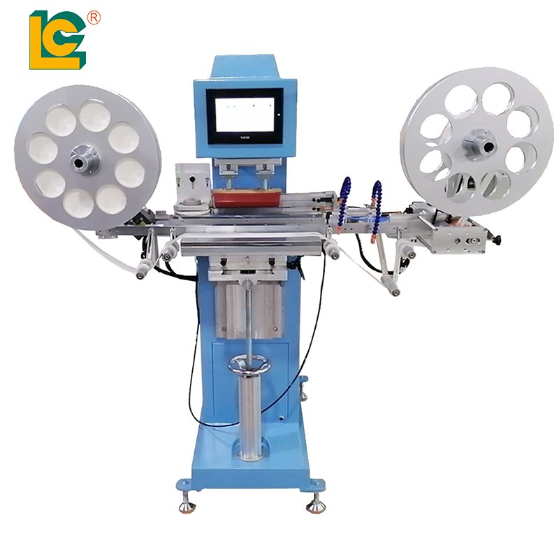 cotton ribbon tampo printing machine with plc control system semi automatic non-woven pad printer with servo motor