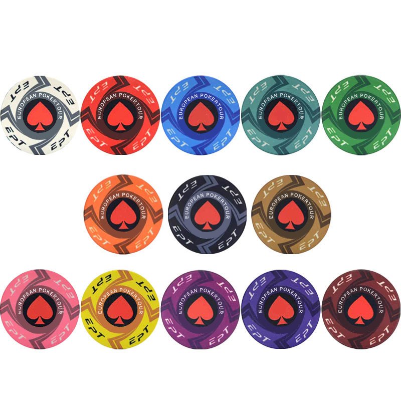 High Quality Ceramic Poker Chips Custom EPT Casino European Round Hot Texas Coins Professional Poker Chip Without Denomination