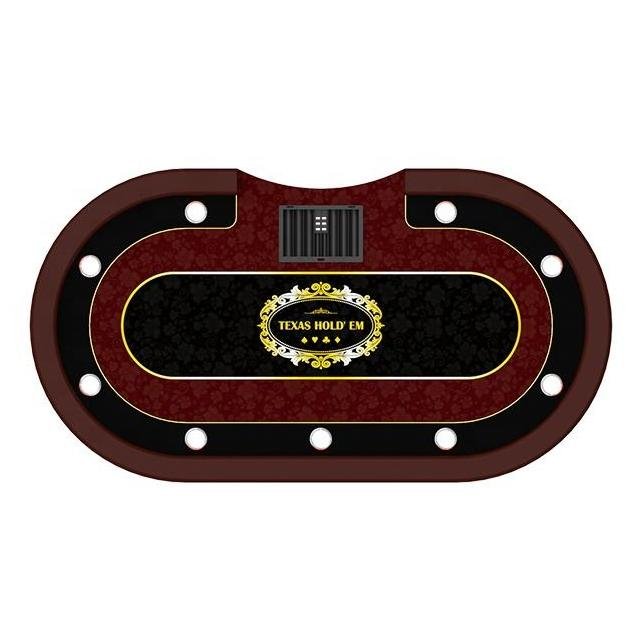 YH 10 Players Casino Texas Poker RGB LED Legs Solid Wood Gambling Table With Chips Tray
