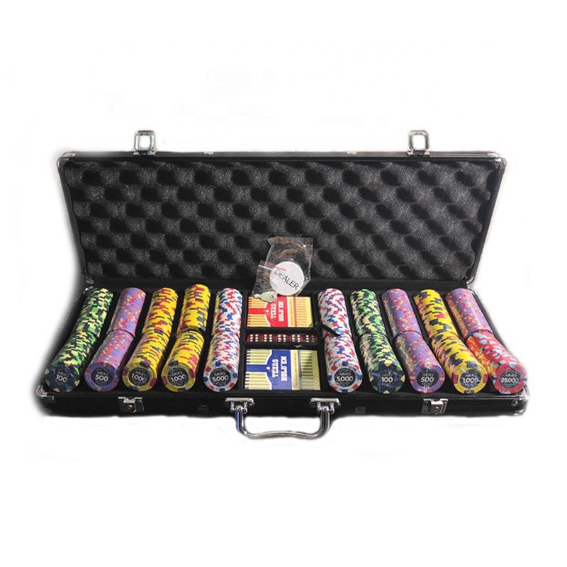 Cards mould ceramic poker chips set 500 without moq with your logo and color designed