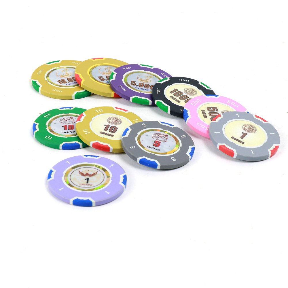 Factory customised ECO friendly 40 43 45mm 10G 14Gcomposite poker chips casino rfid stickers chips for poker games