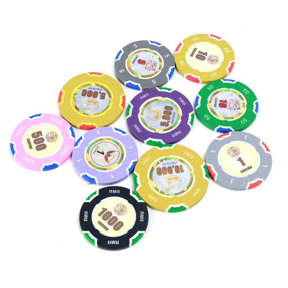 Factory customised ECO friendly 40 43 45mm 10G 14Gcomposite poker chips casino rfid stickers chips for poker games