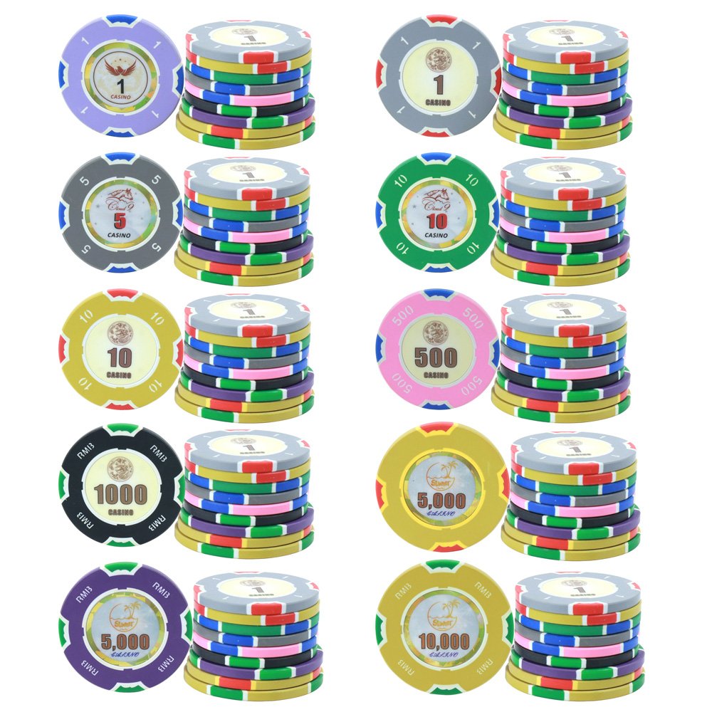 Factory customised ECO friendly 40 43 45mm 10G 14Gcomposite poker chips casino rfid stickers chips for poker games