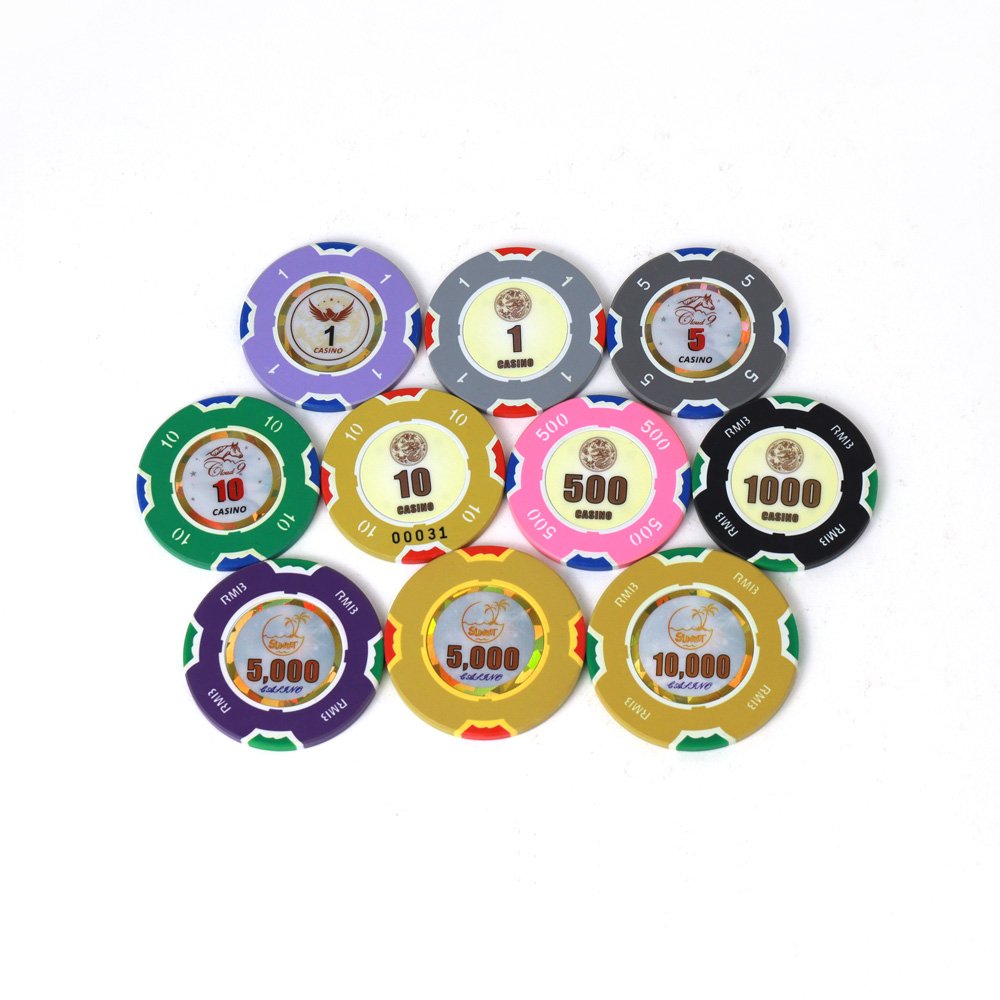 Factory customised ECO friendly 40 43 45mm 10G 14Gcomposite poker chips casino rfid stickers chips for poker games