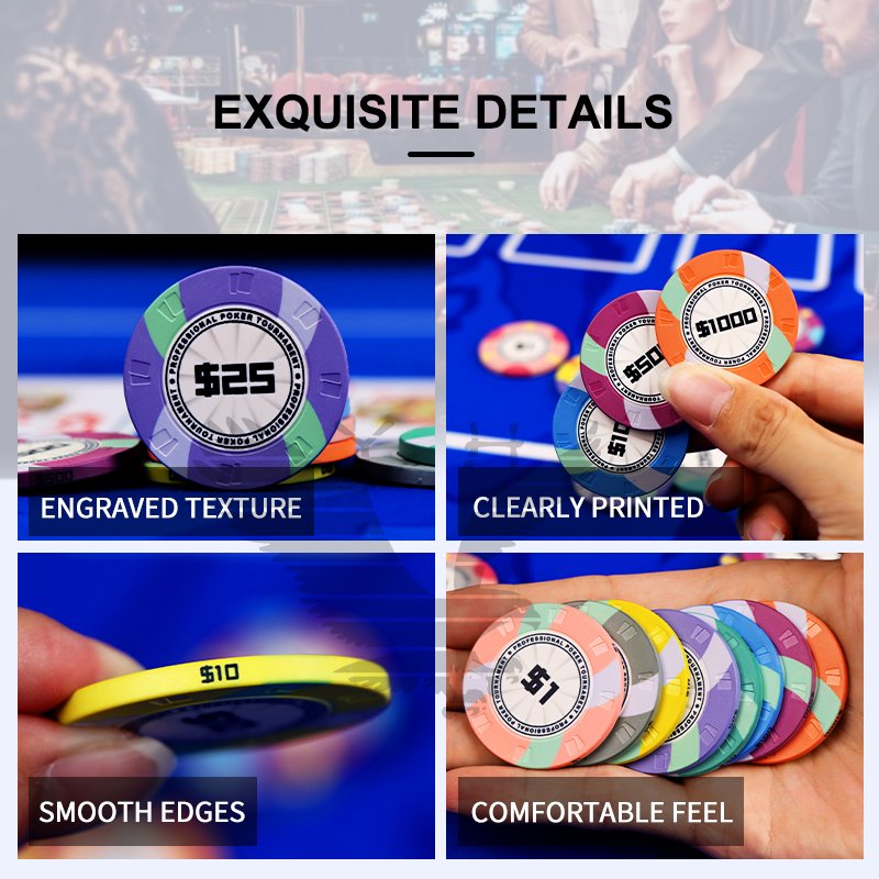 YH Personal Ceramic Poker Chips 10g Set Custom Casino Chips Fichas De Poker Hot Stamp Gambling Products