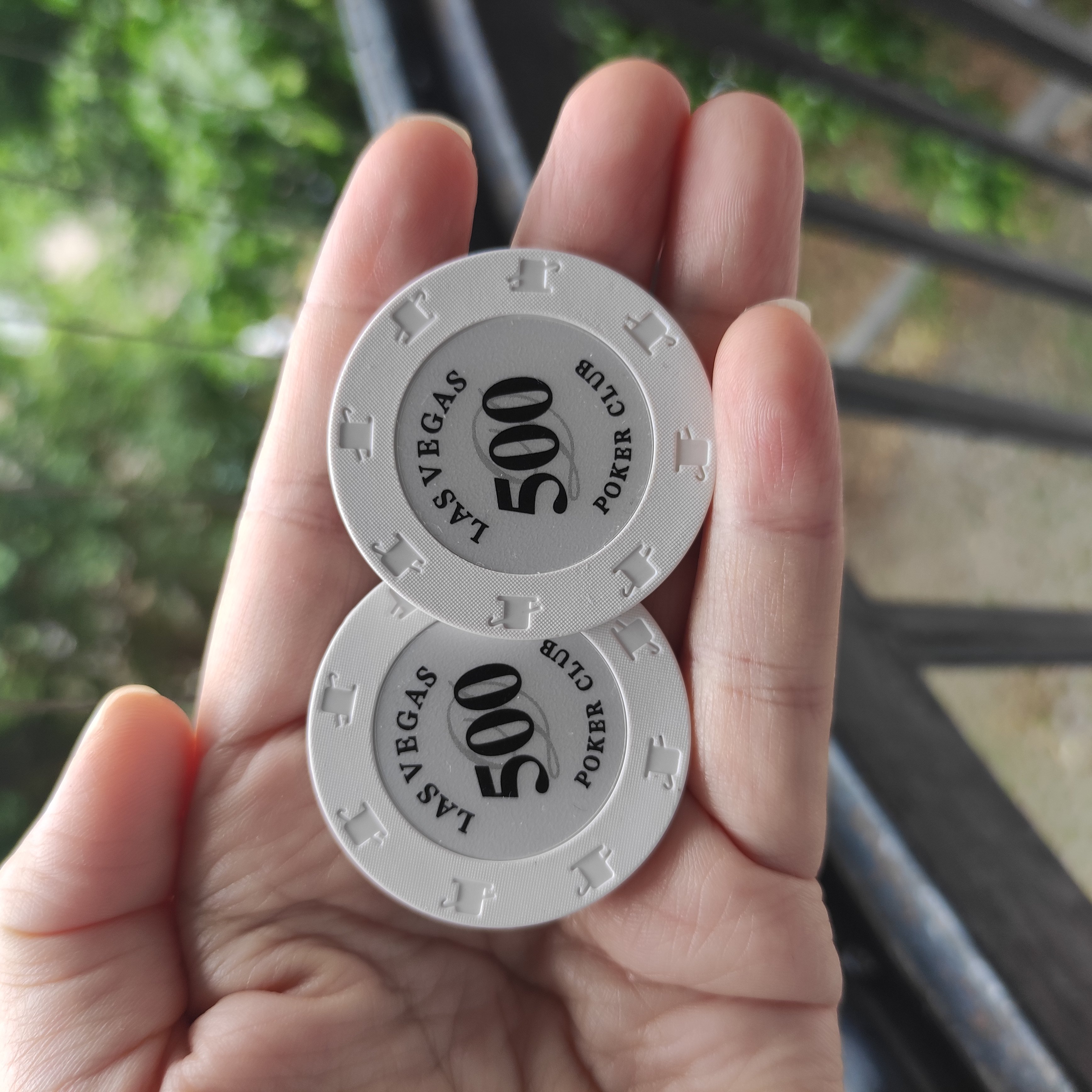 TOP HAT AND CANE MOLD 9.5G White Ceramic Poker Chips Blank allow sublimation by yourself
