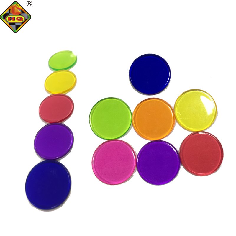 Custom 19mm Clear Plastic Bingo Game Chips Poker Chips Supplies for Bingo Poker