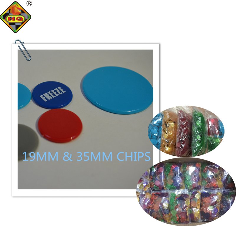 Custom 19mm Clear Plastic Bingo Game Chips Poker Chips Supplies for Bingo Poker