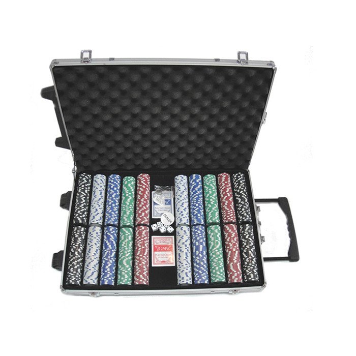 1000pcs poker chip sets with aluminium case poker chips plaque