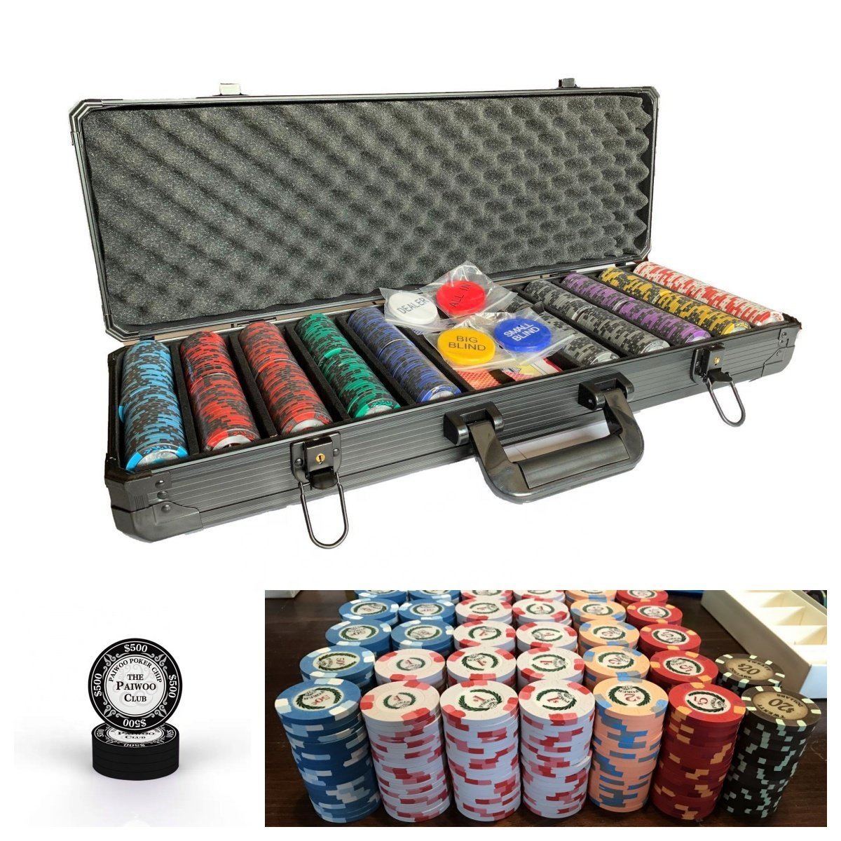custom high quality poker chips set 500pcs for casino poker game