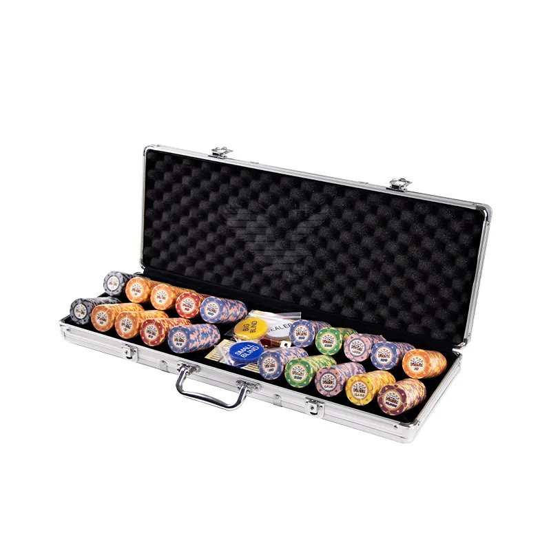 YH 500 Pieces Casino Factory Poker Chips Ceramic Poker Chip Set With Case