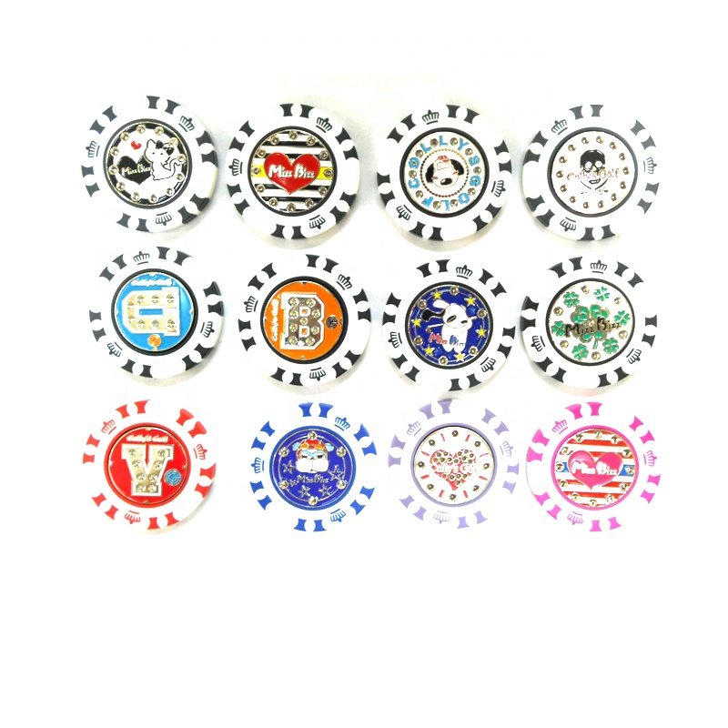 Custom magnetic golf poker chips ball marker