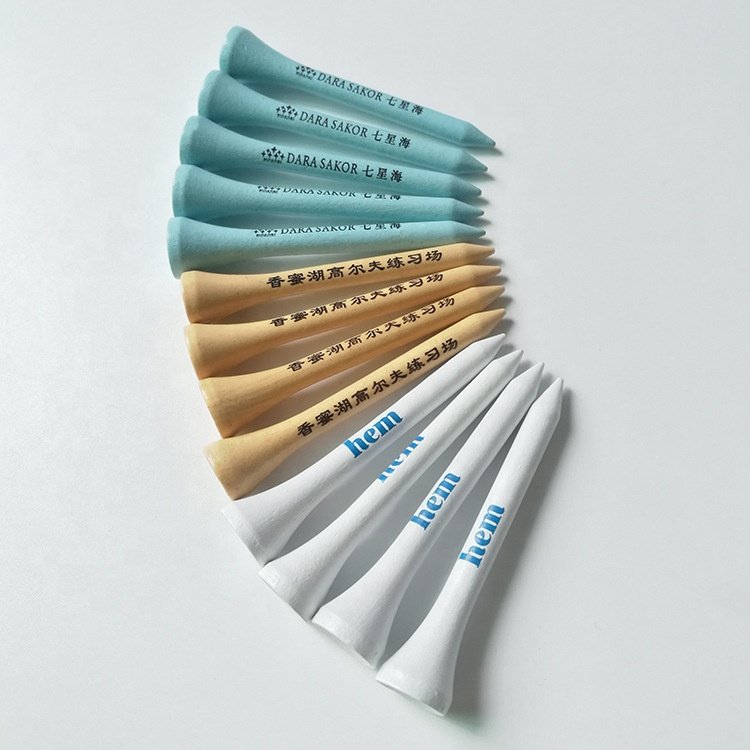 Custom printing logo golf tees wood golf tees bamboo golf tees