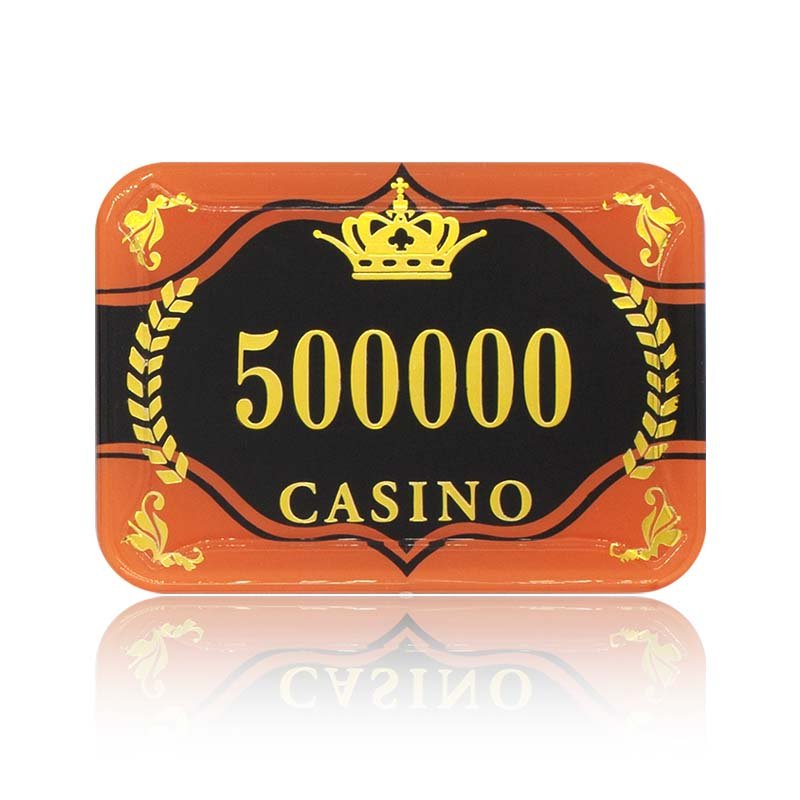 Wholesale Casino Custom Acrylic Poker Chip Set Bronzing Crown Poker Chips Rectangle Poker Chips
